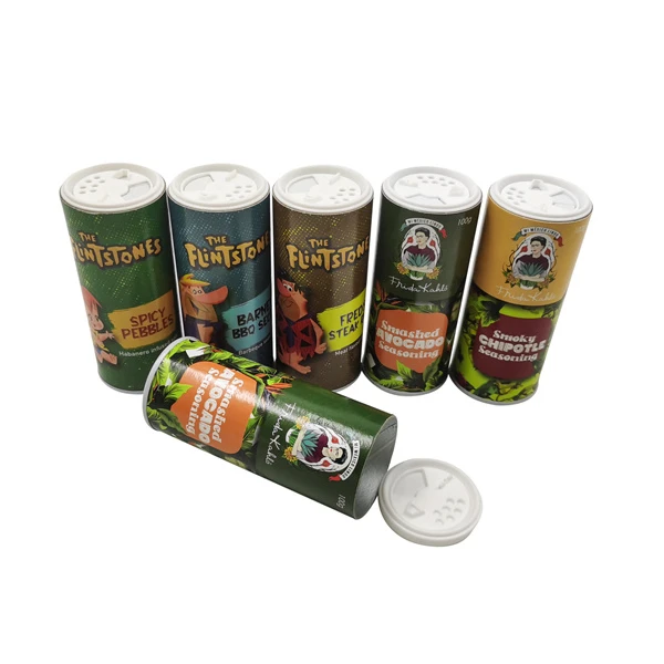 salt tin cans custom logo printing seasoning paper canister packaging for spice