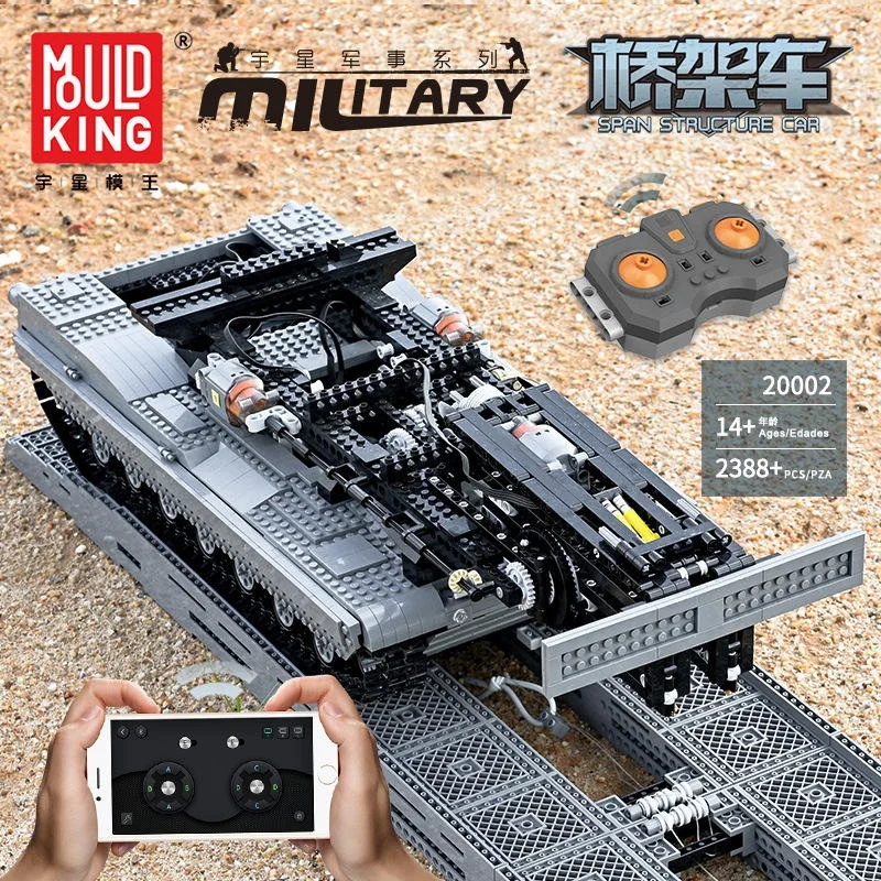 MOULD KING Blocks Technical Building Toys MOC Motorized Span Structure Car Bridge RC Tank Model Brick Block