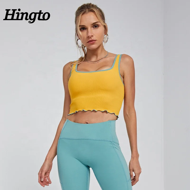 Оптовая продажа соблазнительная одежда для активного отдыха с логотипом на заказ бесшовный топ и леггинсы женские комплекты йоги фитнеса