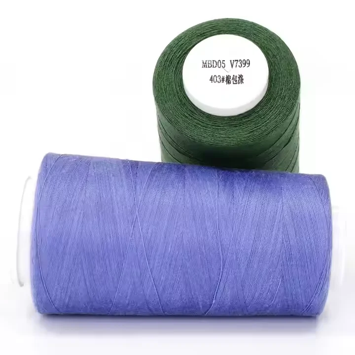 Cotton Poly Core Spun Thread Abrasion Resistance Polyester Spun Sewing Thread for Durable Clothing