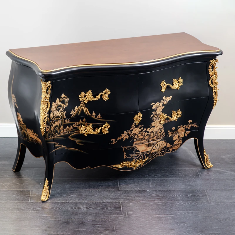 Direct Factory Own Design Custom Painted Dewaxing Console Table Cabinets Furniture Storage Antique Brass Wood Chinese Home 1PCS