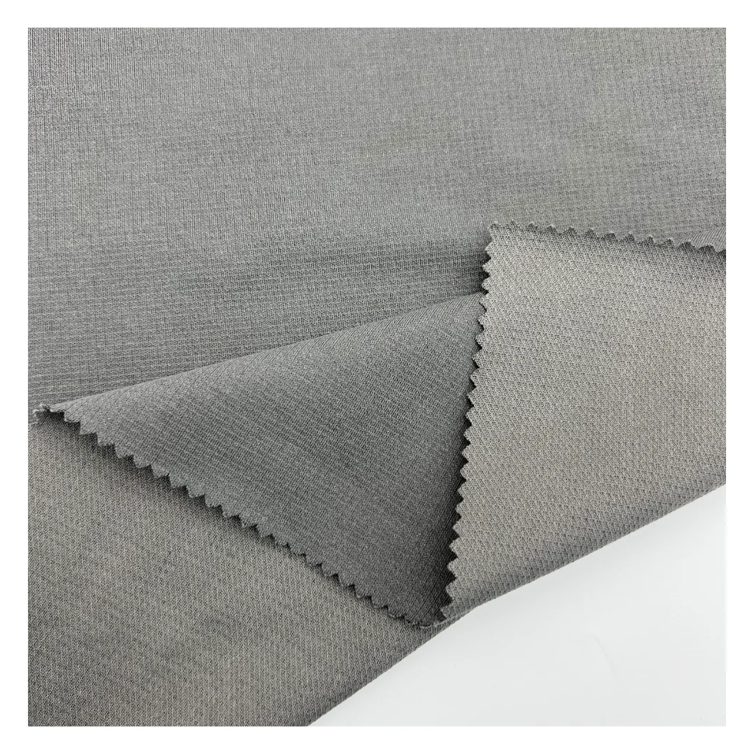 Customized color cvc knit jacquard fabric 64 cotton 36 polyester material solid fabrics fashion design for women t-shirt dress