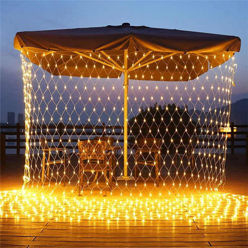 3Mx2M Garland Fairy Curtain Light Outdoor LED Net String Lights For Holiday Wedding Party Decoration