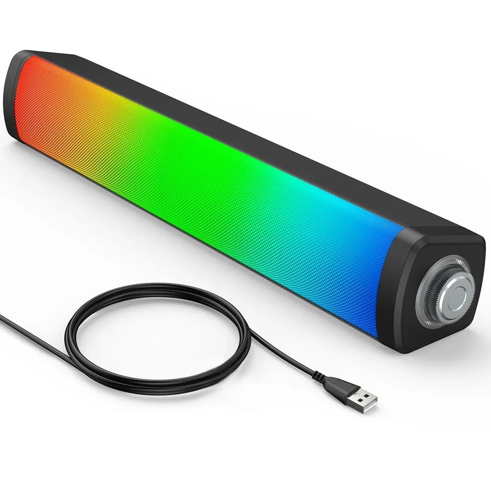 RGB компьютерный аудио игровой ноутбук настольный проводной динамик длинный светящийся сабвуфер E1411