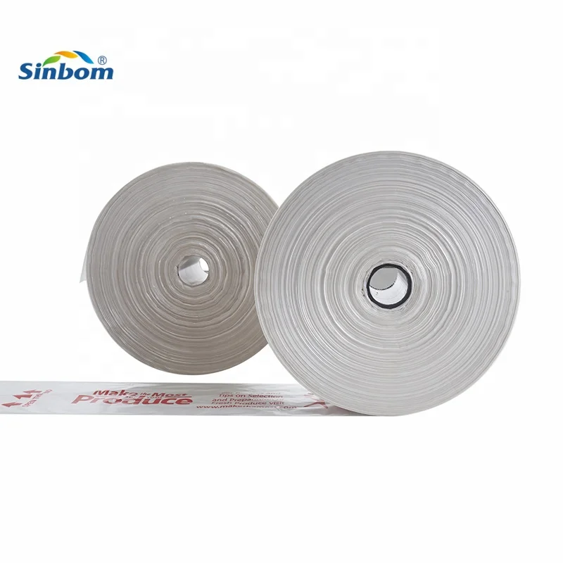 LDPE plastic custom printed transparent fresh fruit & vegetable packaging bags on roll