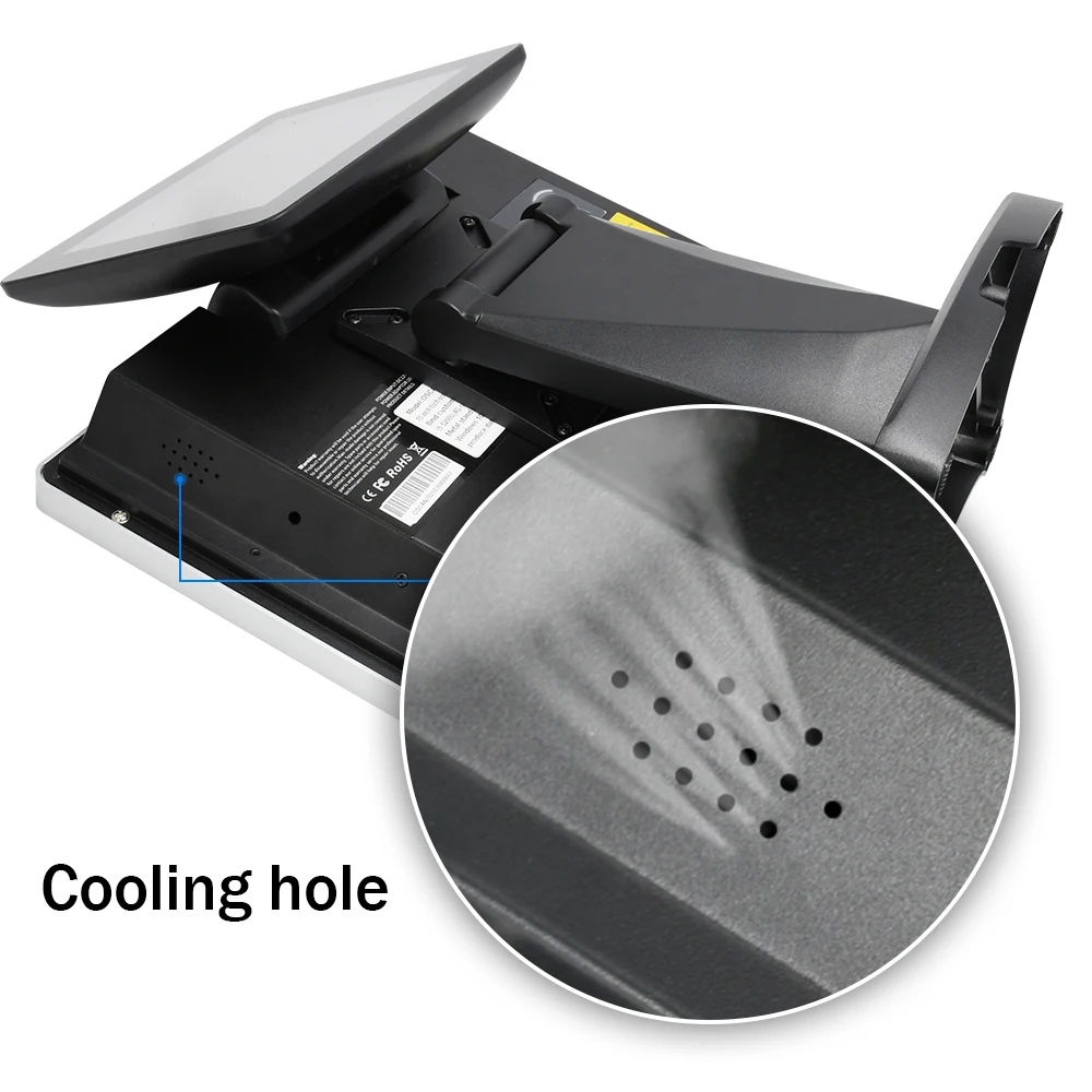 15 inch Main Screen and 8 inch Second Customer Display Windows Operation System Capacitive Touch POS Machine