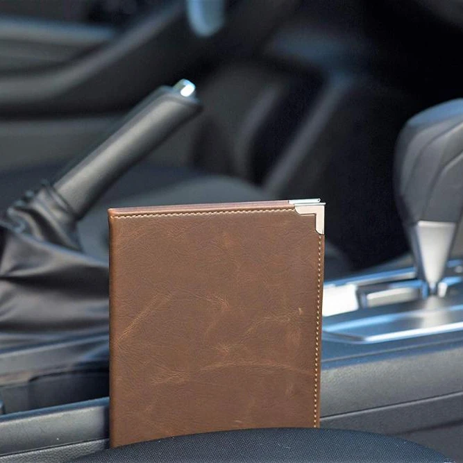 Car Registration Holder for Insurance Card Documents Auto Organizer Luxury PU Leather Wallet Case