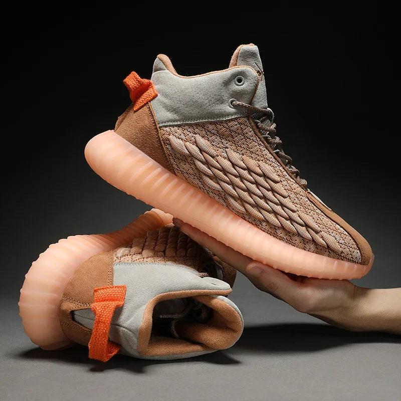 Hot Sale High Quality Running Shoes Breathable Fly knitting sport Shoes Men senaker