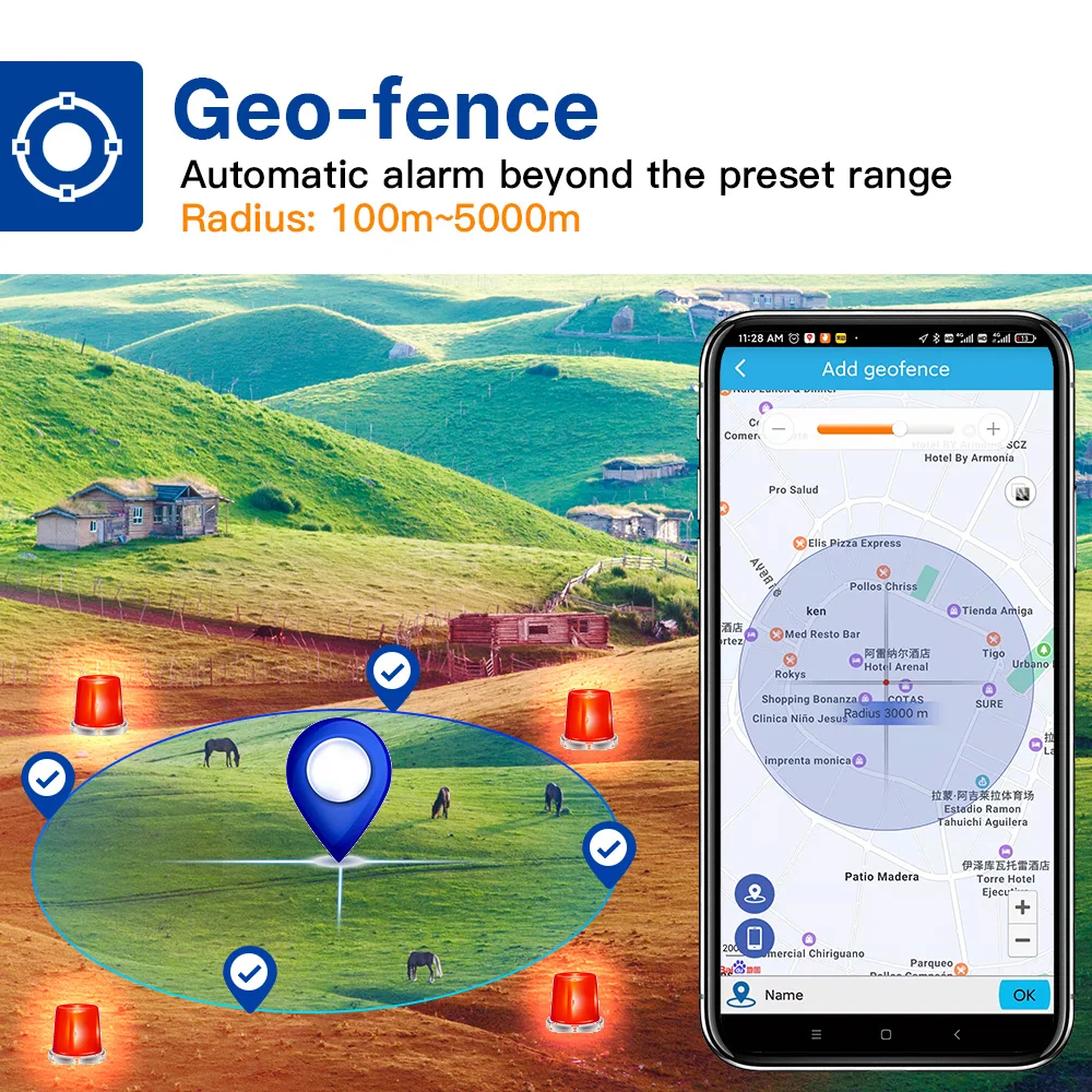 2G Cow GPS Tracker Real Time Tracking Geo Fence Collar Cut Alert Solar Powered Cow Tracking Device Big Animal Dog Cattle