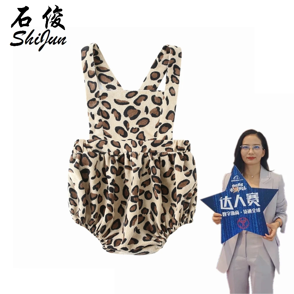 
Shijun Baby Clothes Corduroy Baby Bloomers Leopard Baby Bloomers and Headband Set 