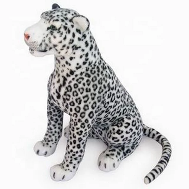 factory wholesale  plush snow leopard realistic sitting snow leopard plush toy