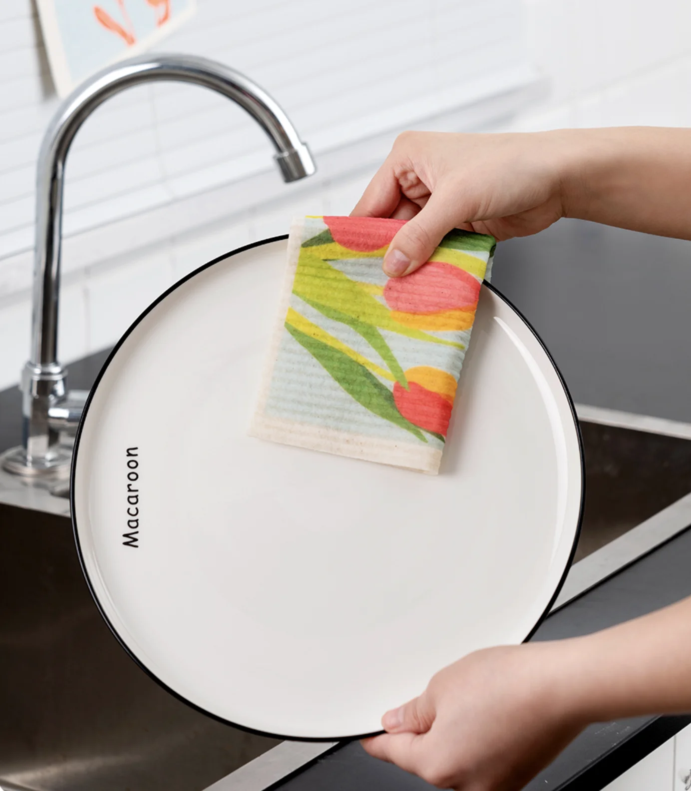 Compostable Biodegradable Reusable Kitchen Paper Towel Dish Cloth Swedish Dish Cleaning Cloth Set Dishcloths