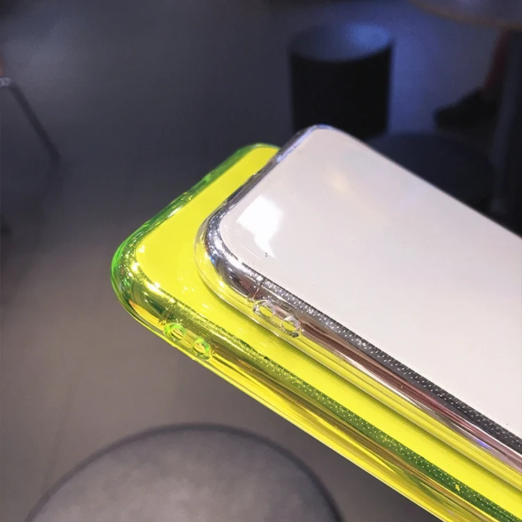 For iPhone 12 Neon Case, Shockproof for iPhone 11 XS Max XR 7 8 Plus Girl Neon Clear Phone Cover for iPhone 12 Pro Max Case