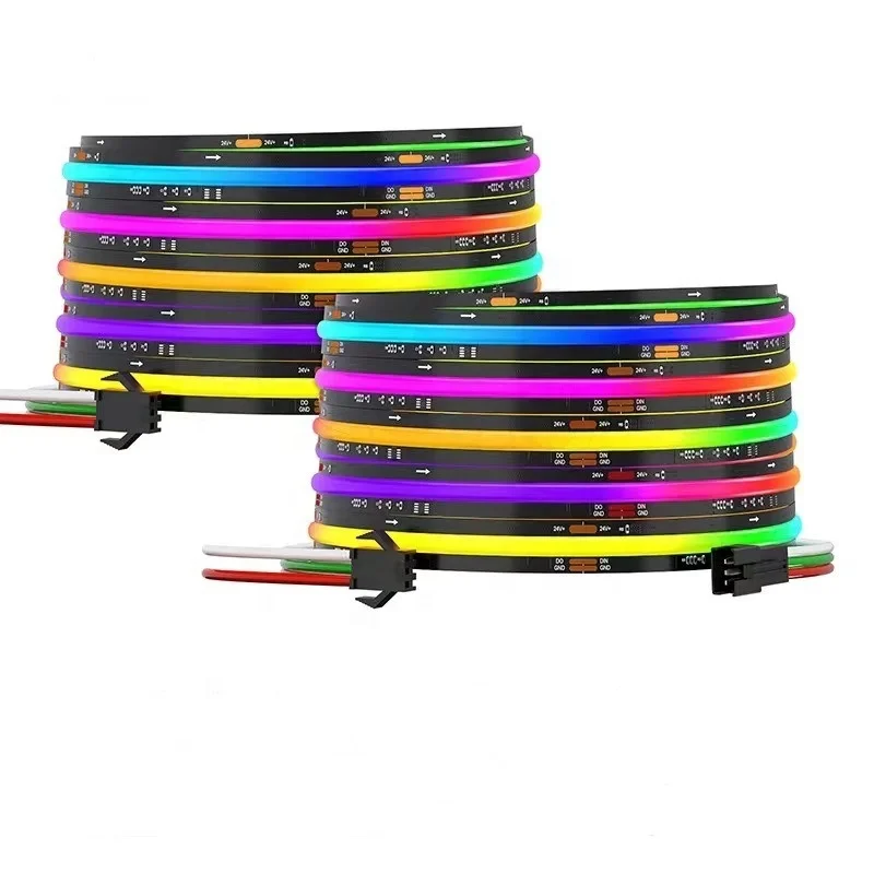 Addressable COB LED strip black PCB ws2811IC 24vCOB light strip