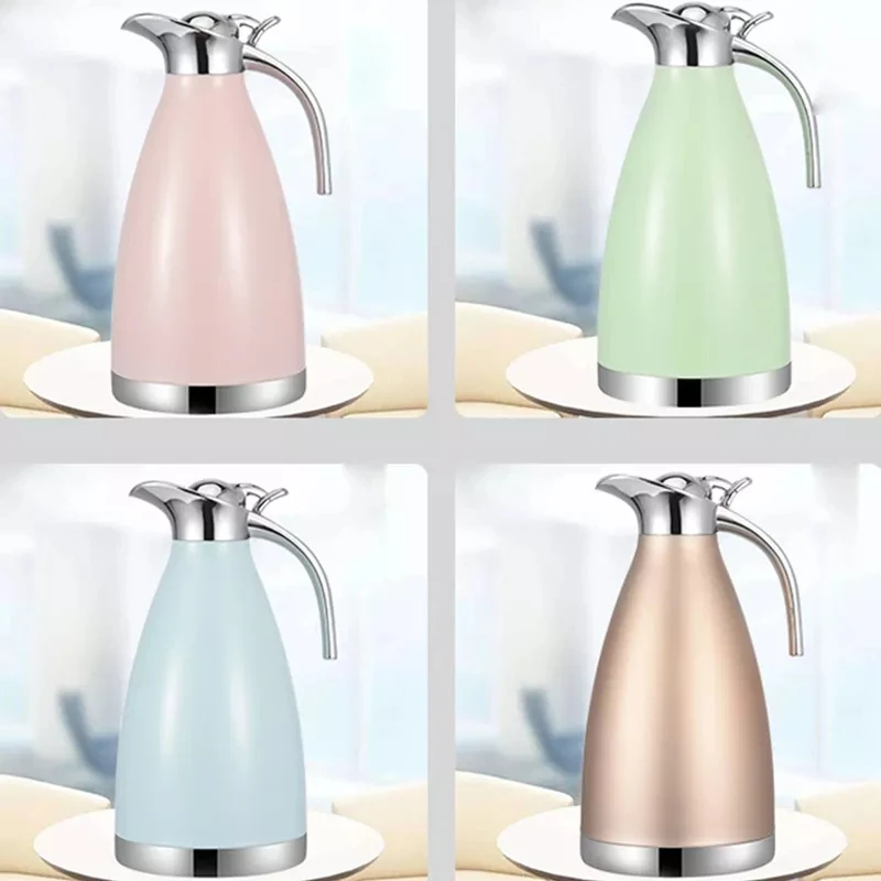 Stainless Steel Coffee Pot 1.5L & 2L Large Capacity Double Wall Insulation Vacuum Thermos Ready Stock Vacuum Bottle