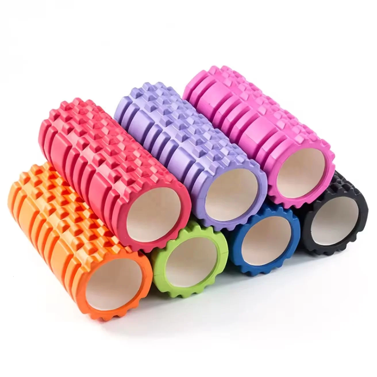 FDFIT custom personalized yoga fitness camo back muscle massage EVA hollow foam rollers foam roller