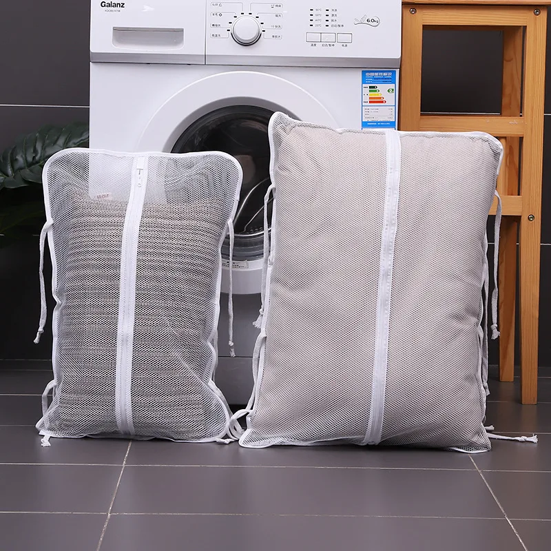 Popular new product 100% polyester coarse mesh pillow laundry bags washing machine use zipper mesh laundry bags for hotel