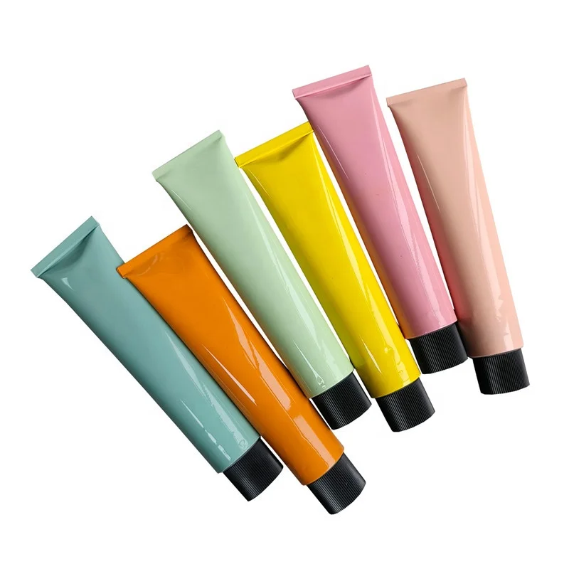 Оптовая Продажа с фабрики складные трубки мягкая косметика металлическая упаковка алюминиевая трубка 60 мл цветная паста для волос крем-трубка