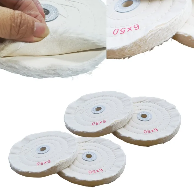 6 inches metal trim DIY white cloth polishing wheel