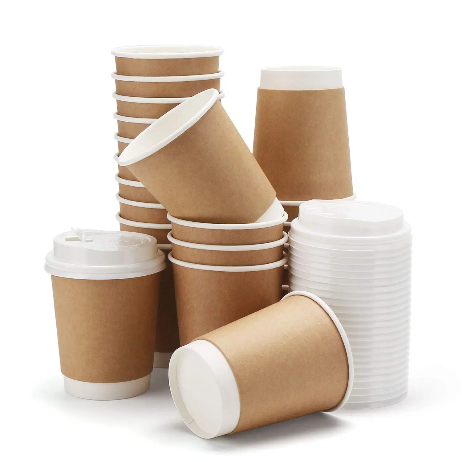 Customized cup 8oz 12oz 16oz 22oz biodegradable disposable paper coffee cups double wall paper cups for hot drinks
