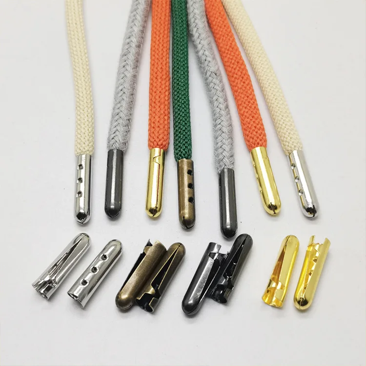 High quality 20mm 26mm gun black metal custom shoe lace aglets