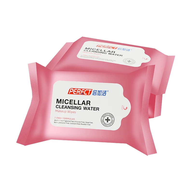 PERFCT Micellar Deep Cleaning Alcohol Free Face Makeup Remover Wipes Private Label Adult Flushable High Quality Wet Wipe