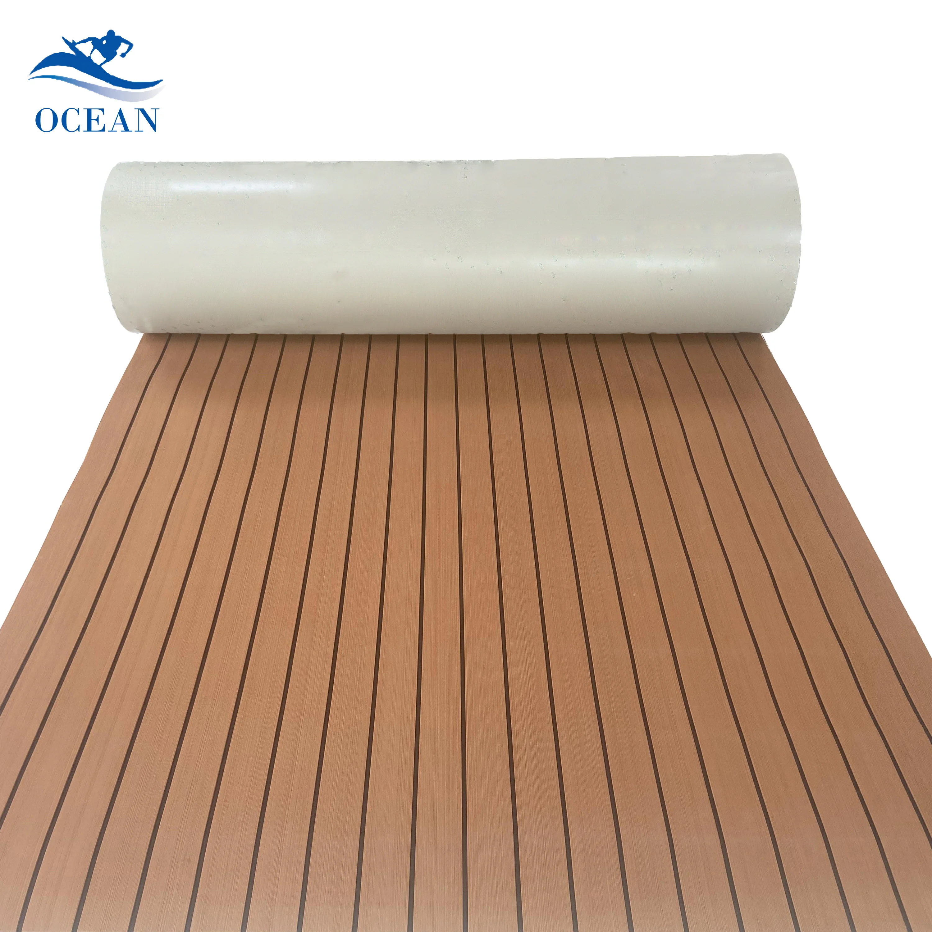 Ocean Oem/Odm Custom Marine Outdoor Faux Teak Mats Non Skid Waterproof Anti Uv Self Adhesive Sea Deck Sheet For Yacht Boat Floor