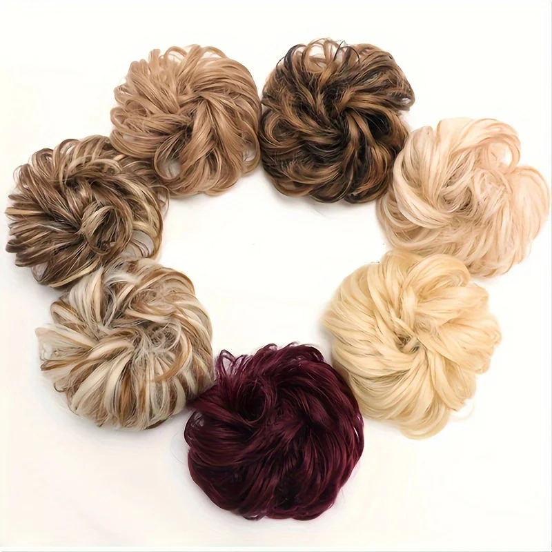 Synthetic  hair strandsHair Bun Hair Piece Scrunchies Updo Ponytail Extension Curly Synthetic Hair Chignon for WomenCurly curl