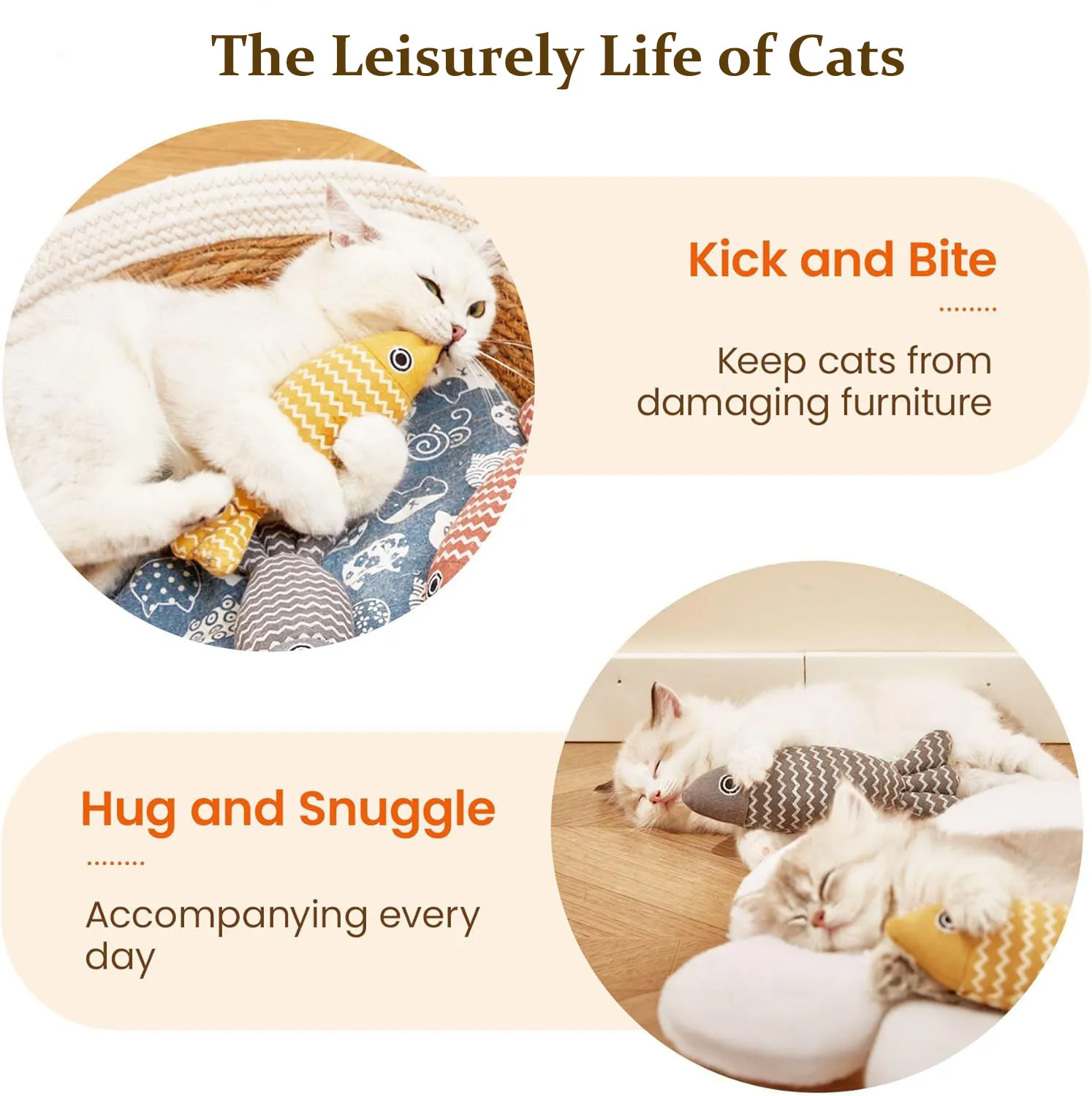 Custom Catnip Cat Toy Fish Soft Linen Stuffing Toy Interactive Kitten Chew Toys for Indoor Cats