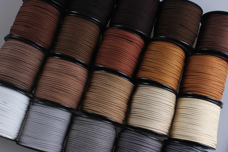 Deepeel CD202 2.8mm Necklace Bracelet Handmade String Faux Suede Lace Vegan Suede Rope Flat Faux Suede Leather Cord
