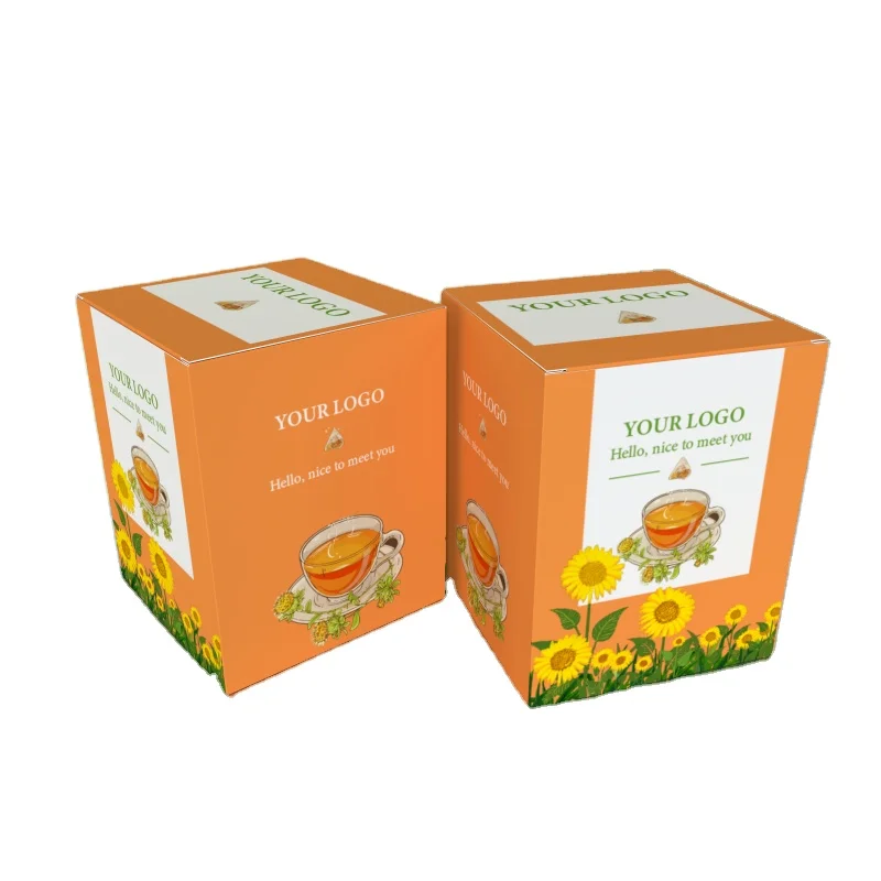 GMI Custom Paper Card Color Printing Box Flower Tea Coffee Package Boxes With Logo Custom Printed Tea Packaging Box