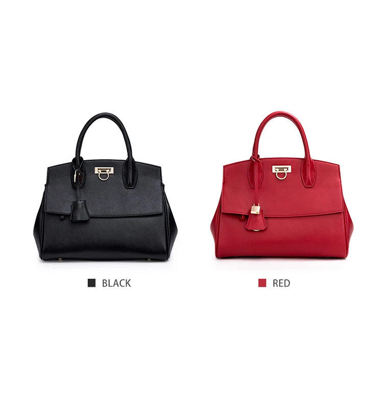 OEM ODM Luxury Brand Logo Genuine Leather Purses And handbags With Round Handle For Wholesale