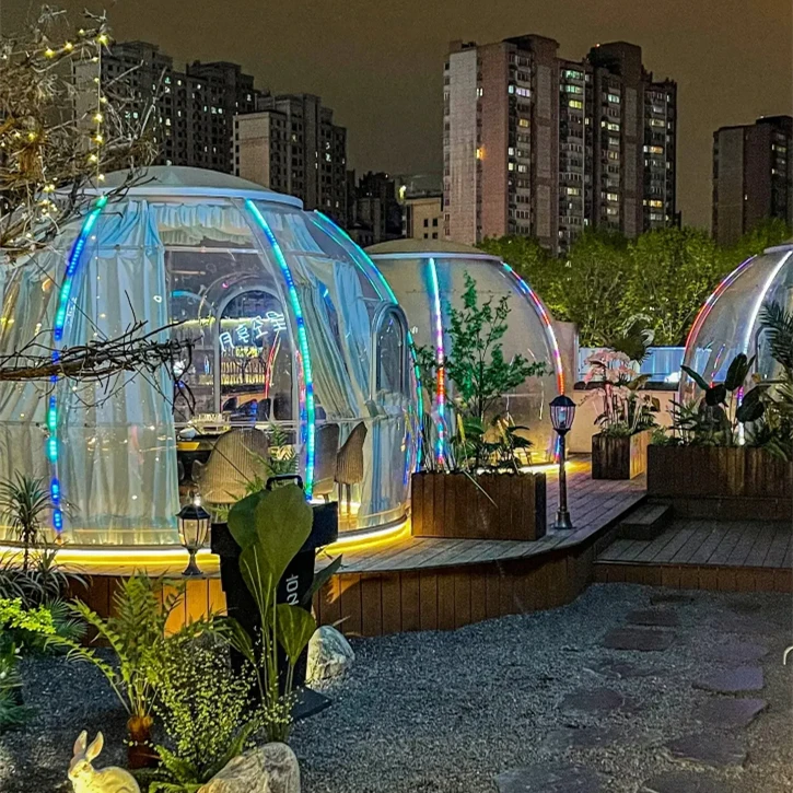 Full House Outdoor Polycarbonate Glass Garden Geodesic Extra Large Dome Prefab Dome House