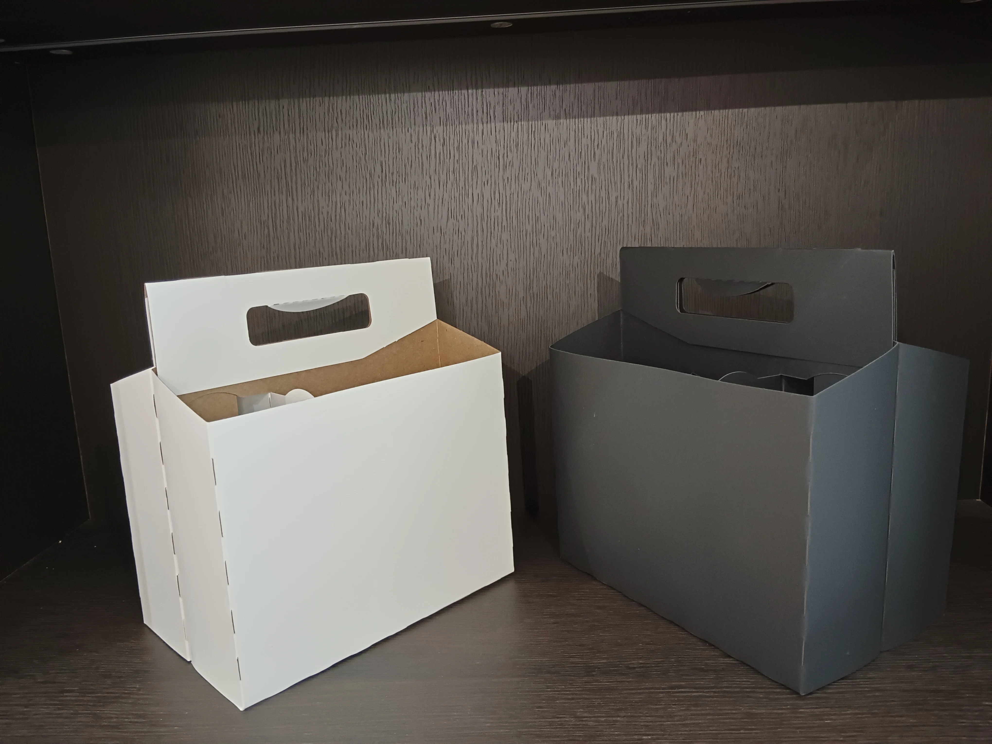 Kraft Cardboard paper cup holder 12 oz Beer or Soda Bottle Carrier wine bottle holder For 6 pack bottle carrier