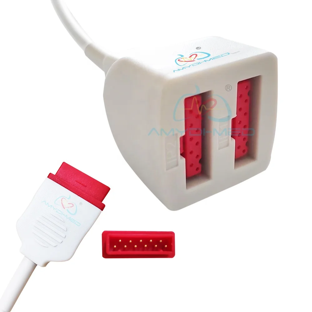 IBP Cable For GE Marquette 11 Pin Dual Socket Adapter 0.35m TPU IBP Adapter Cables