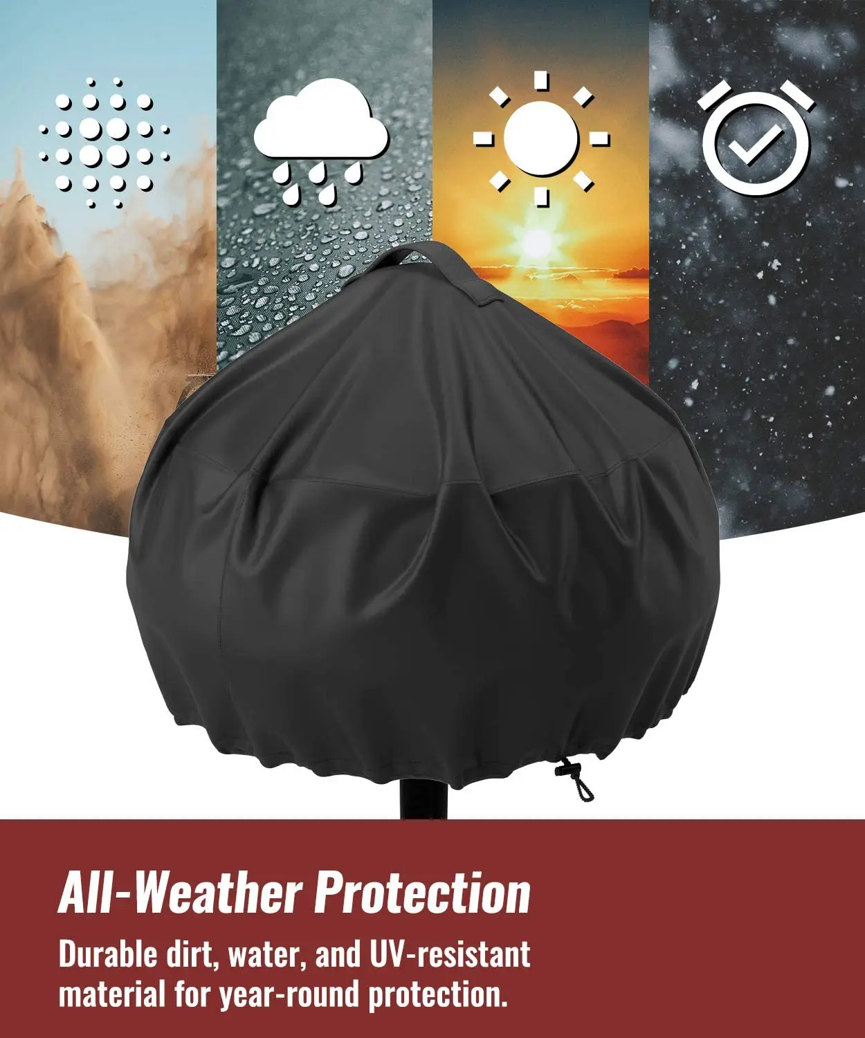 Hot Sale 420D Oxford 19.2*17.6in All Weather Resistant Small Round Grill Cover
