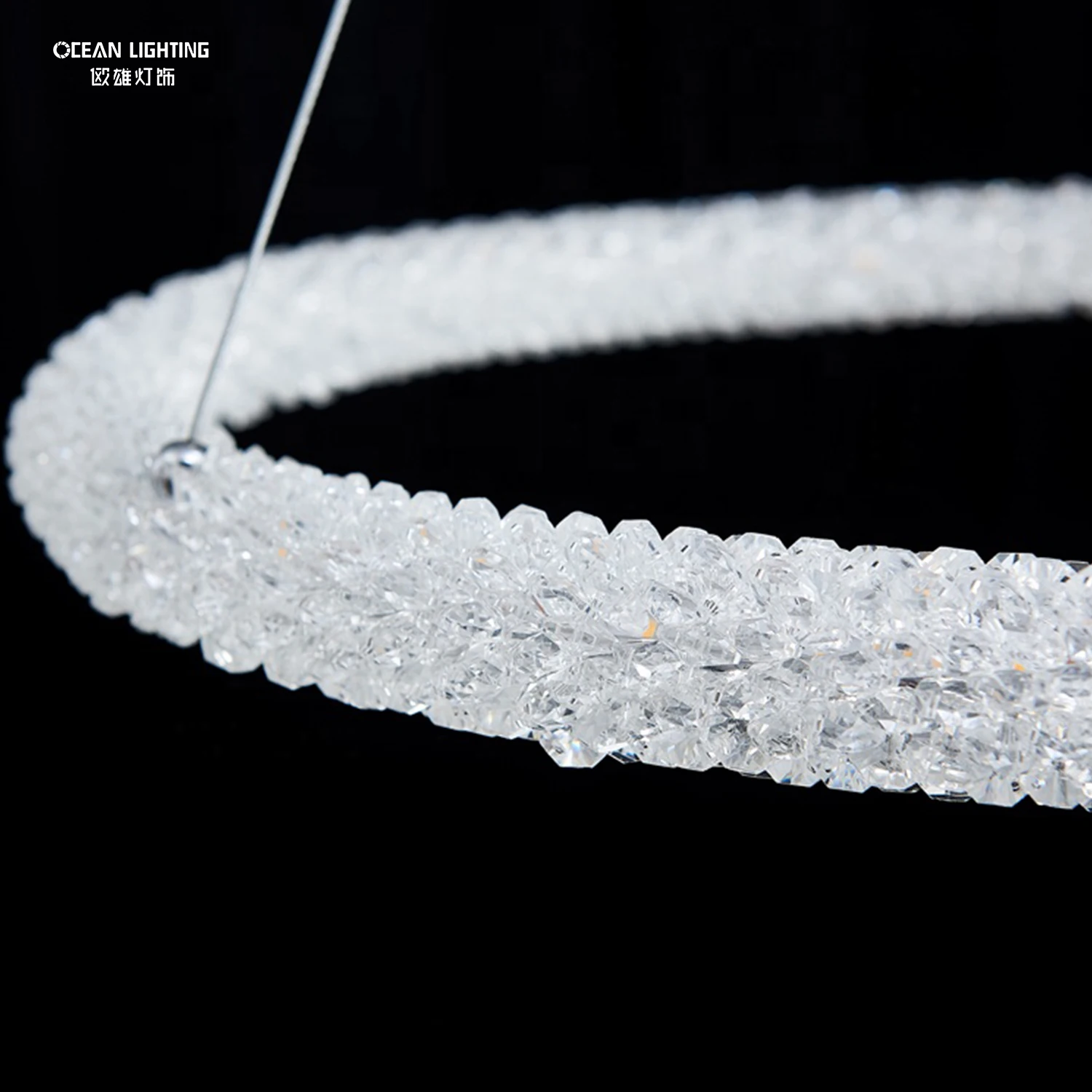 Factory Direct WholeSale Hotel Lobby LED Circle Pendant Light Contemporary Luxury Crystal Chandelier