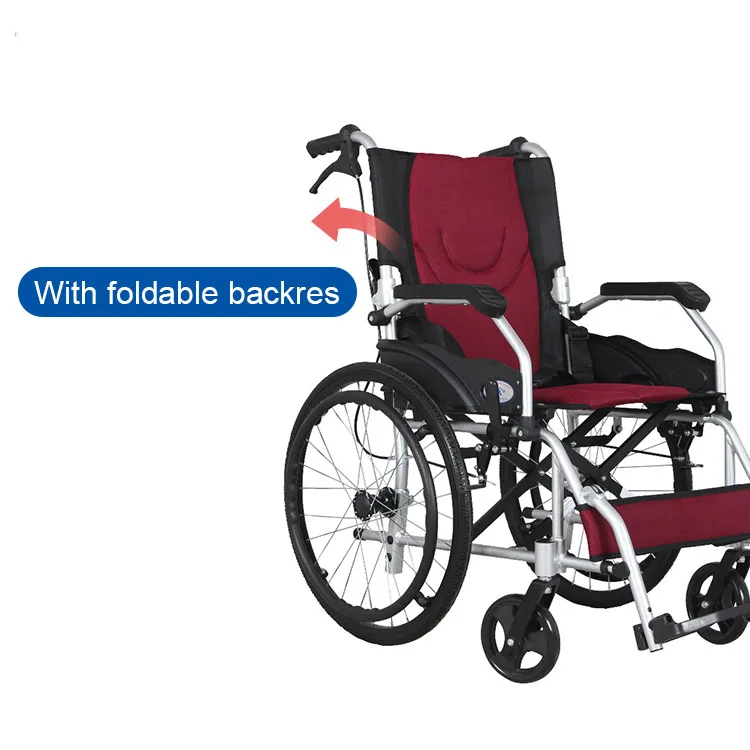 
Silver Liquid Coating Light Weight Aluminum Wheelchair With Foldable Backest 
