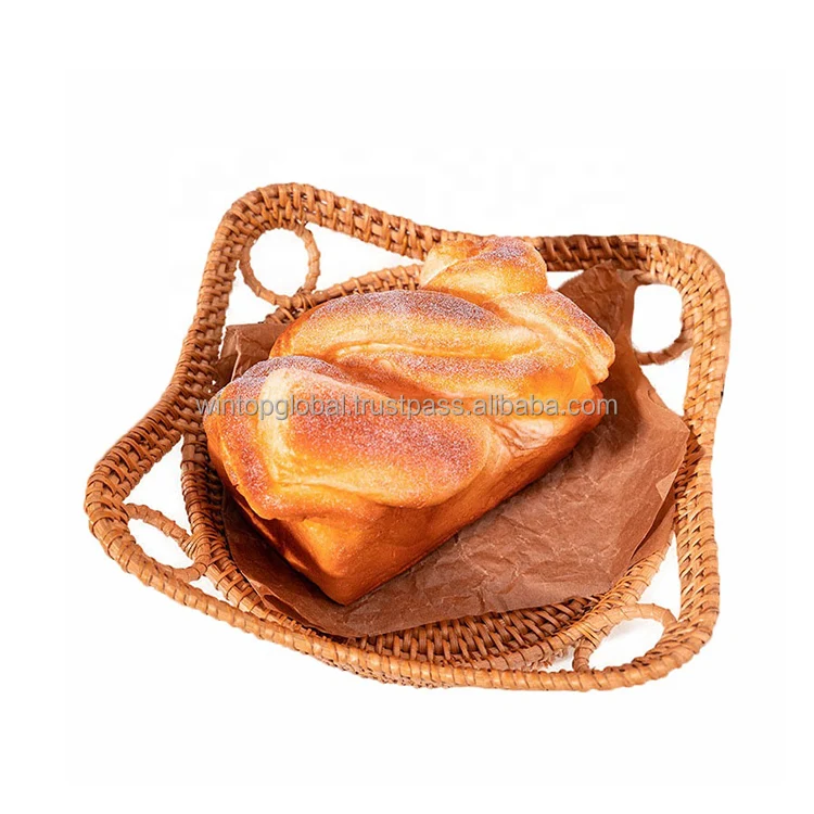 Polygon Decorative Storage Hand-Woven Rattan Serving Tray Rattan Bamboo Woven Serving Food Tray Table Mat Rattan Tray Set
