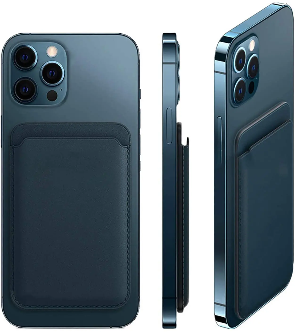 Allinside Magnetic Wallet PU Leather Compatible with iPhone 12/12 Mini / 12 Pro / 12 Pro Max Magnetic RFID Card Holder