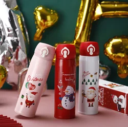 Double walled vacuum thermos flask Bounce with the cup 304 stainless steel mug fashion hand cup cupping cup one button open