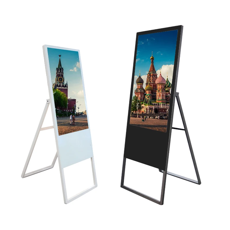 Heymi 55 Inch Factory Wholesale Portable Floor Stand Digital Signage And Displays Advertising Touch Screen for Restaurant