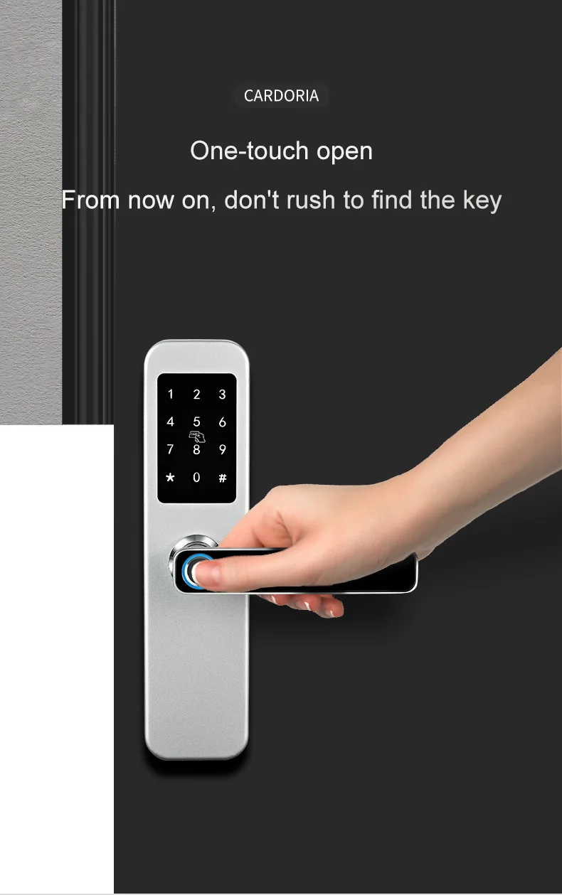 Home Electronic Tuya Tt Lock App Wifi Smart Digital Multi point Biometric Fingerprint Radio Frequency Door Lock 2022