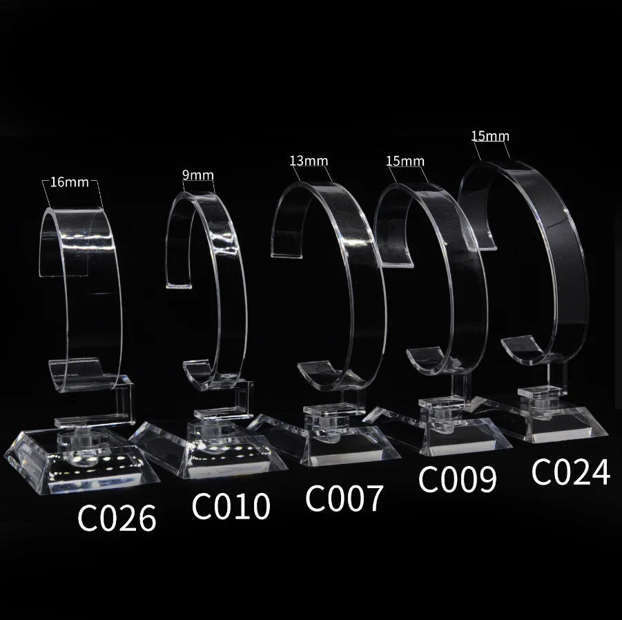 Jinsky Acrylic Custom Circle C Ring Shape Smart Digital Wrist Men or Women Watch Displays Holder Stand