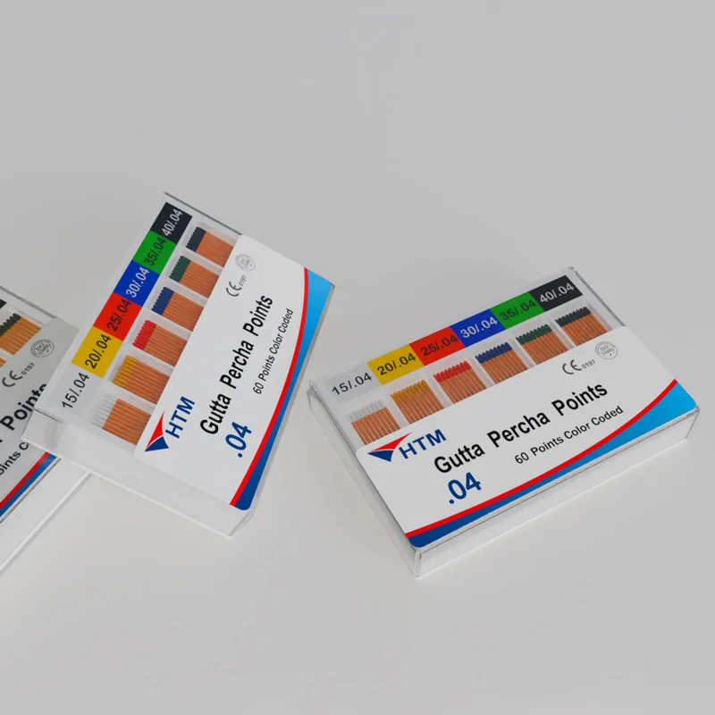 HTM Dental Consumables Materials Factory 04 15-40 Taper GP High Precision Gutta Points Achieving Apical Fit Without Trial