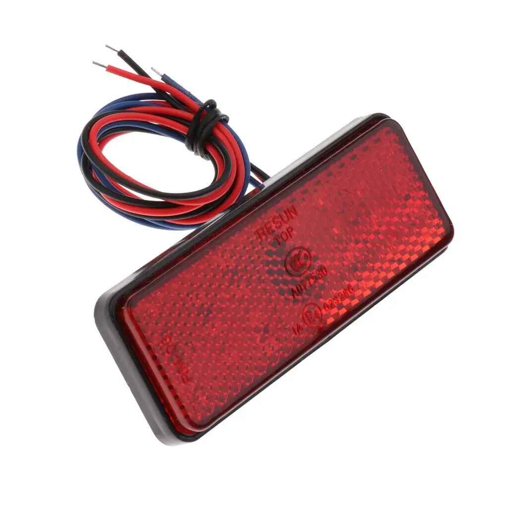 12V Universal Motorbike Motorcycle Side/tail Fog Reflectors LED Tail Brake Stop Light