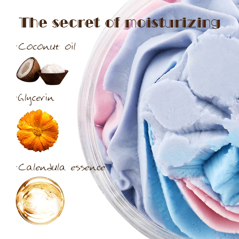 High quality rainbow body butter natural organic moisturizing vegan strawberry scented raw
