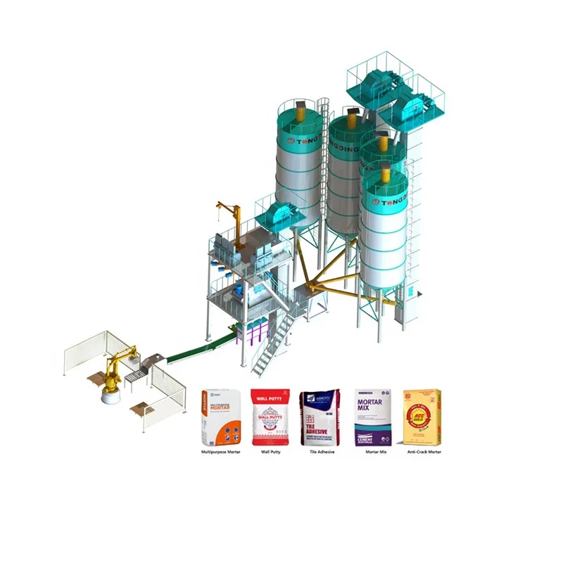 Automatic Dry Mortar Mix Plant Production Line Tile Grout Premix Powder Dry Mortar Mixer Machine