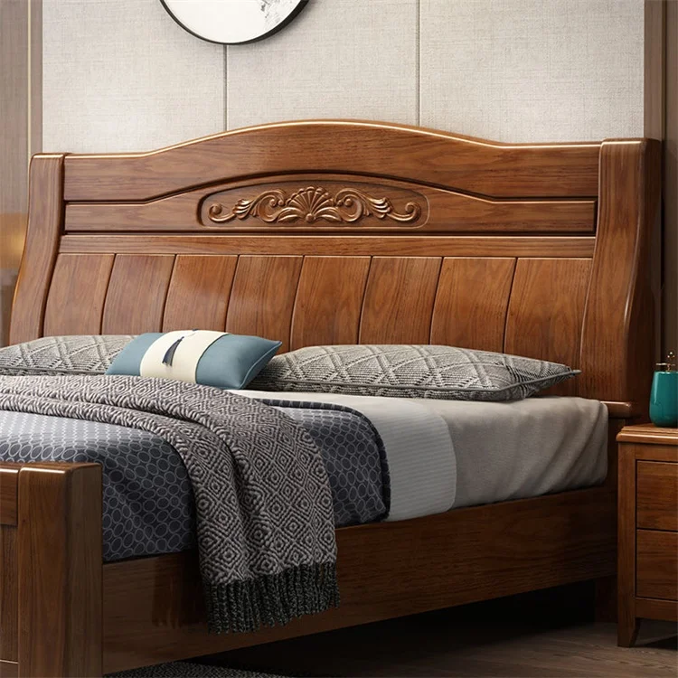 Royal Classic Furniture Italian Home Bedroom Furniture Set Mahogany Wood King Size Bed Set