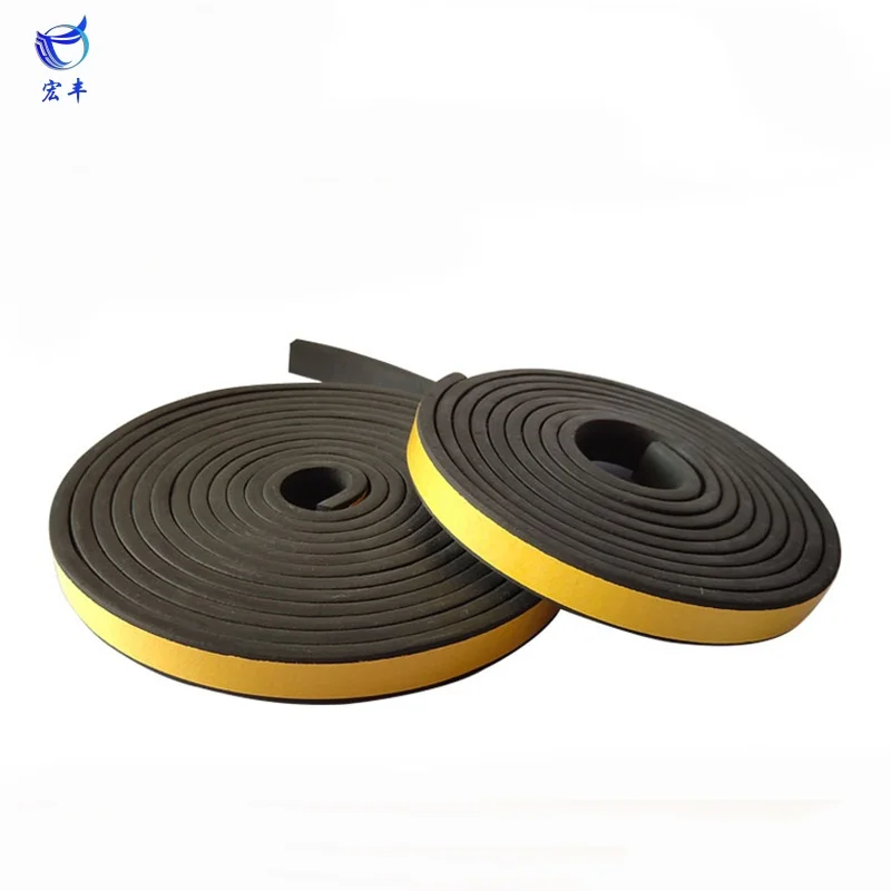 Strong adhesive flame retardant EPDM self-adhesive sealing strip